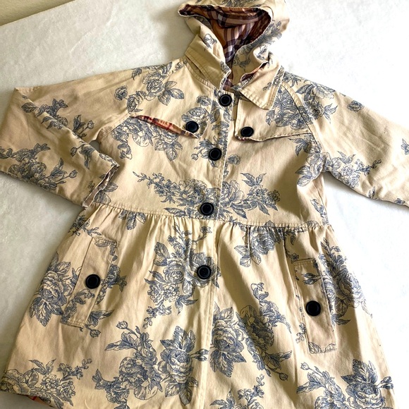 Other - Floral Girl’s Coat with Hoodie Size 7 and up